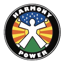 A logo with a person in a circleDescription automatically generated